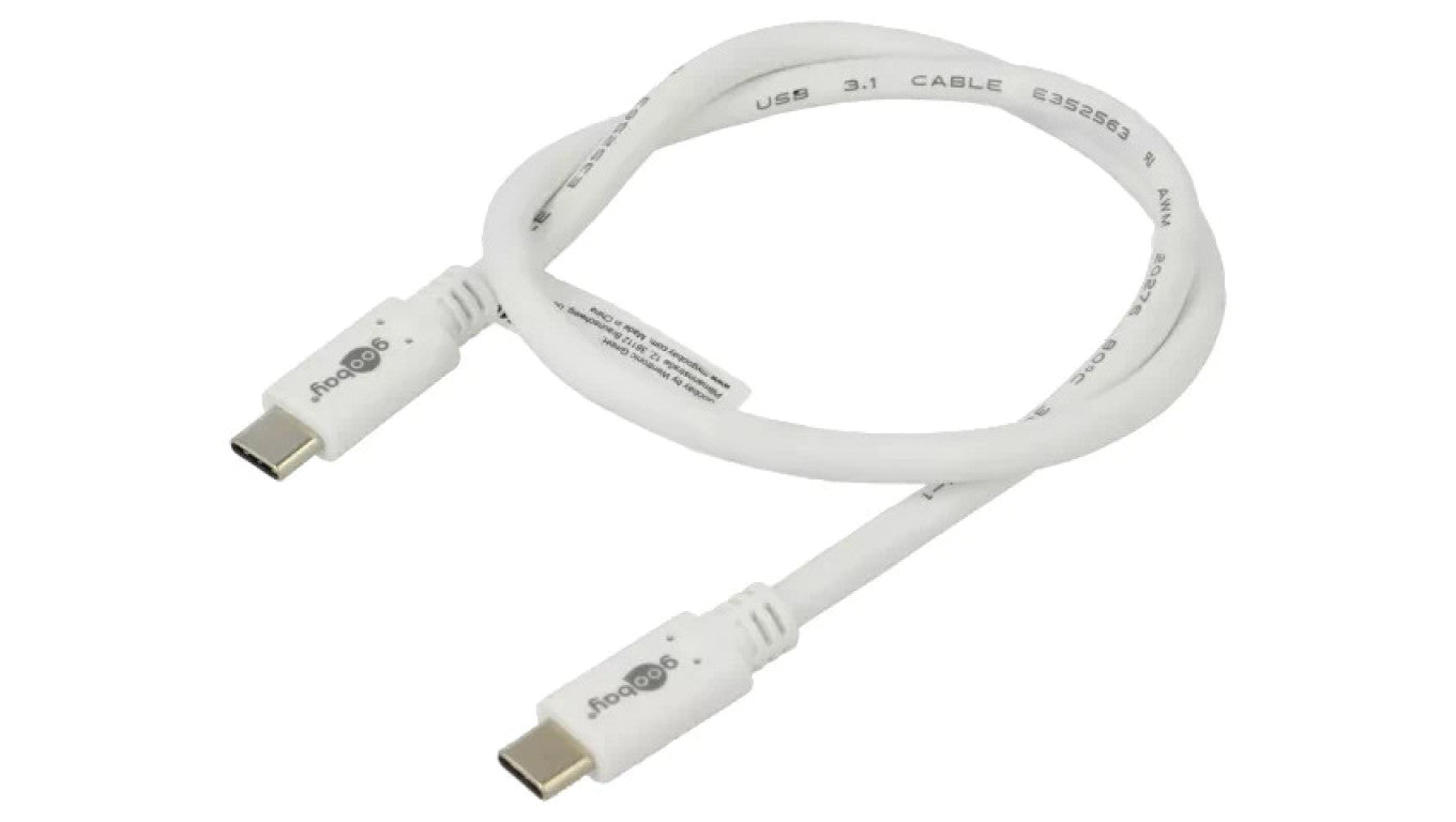 Kabel USB 3.2 USB C wtyk, z obu stron 0,5m biały 5Gbps 60W 67193