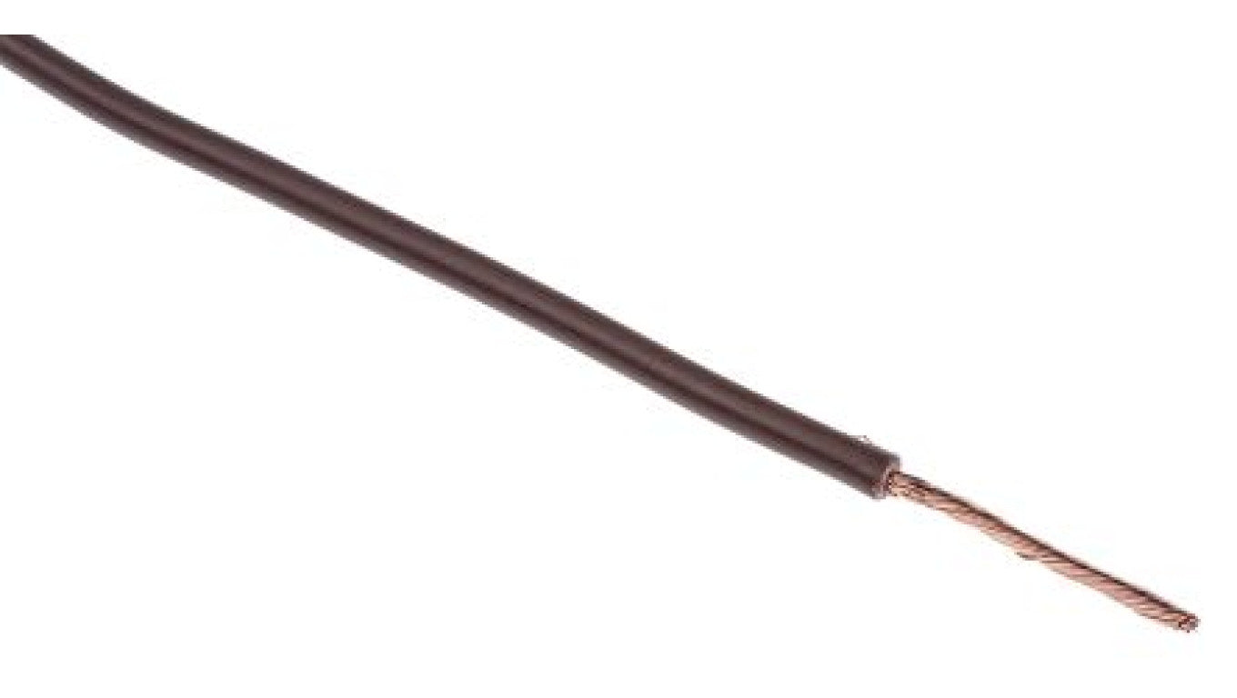 Przewód jednożyłowy linkowy, 2491X, 1,5 mm², 30/0,25 mm, 15 AWG, PVC, 750 V AC, Brązowy, dł. 100m, RS PRO