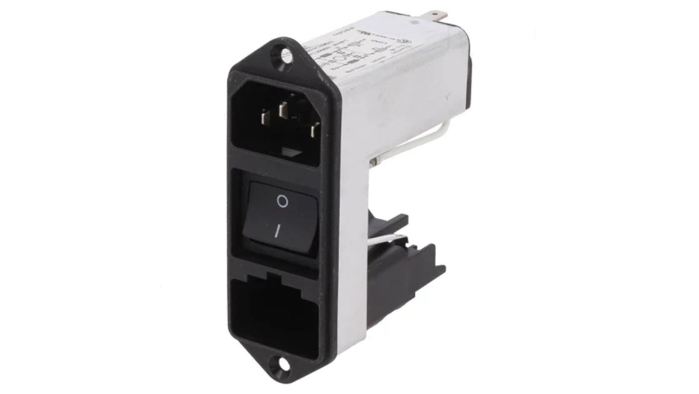 Złącze zasilające AC gniazdo męskie 6A 250VAC IEC 60320 CD CD44.1101.151