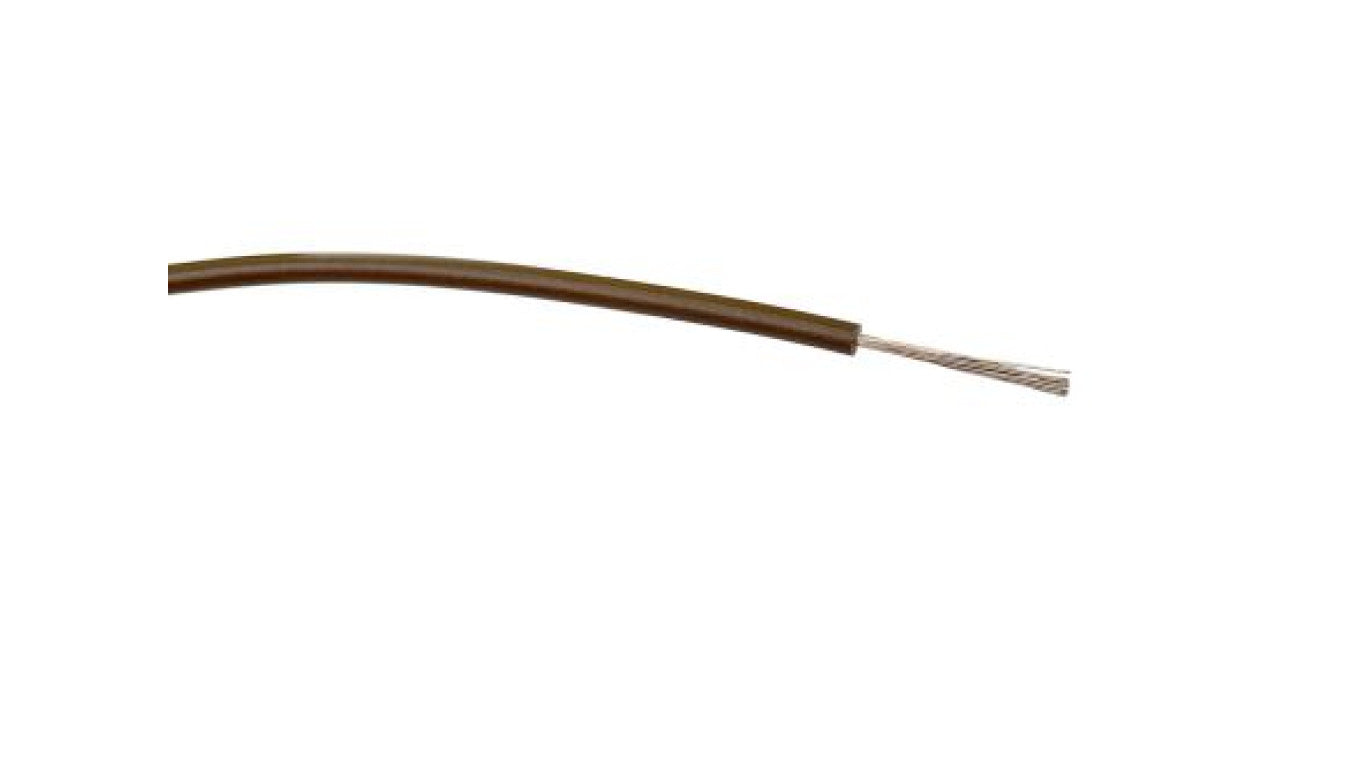 Przewód jednożyłowy linkowy, 1 mm², 32/0,2 mm, 24 AWG, PVC, 1,5 kV AC, Brązowy, dł. 100m, RS PRO