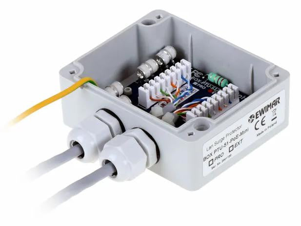 Ogranicznik przepięć do ochrony sieci LAN EWIMAR BOX-PTU-51-EXT/PoE/MINI