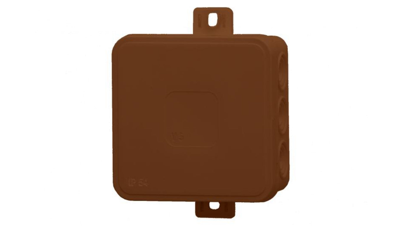 Puszka hermetyczna V6, termoplast 85x85x41 IP54, brązowa - klik, 12 osłabień