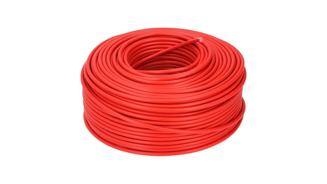 Kabel instalacyjny LgY / H07V-K 6mm2 jednożyłowy czerwony 450/750V giętki linka Prysmian /100m/