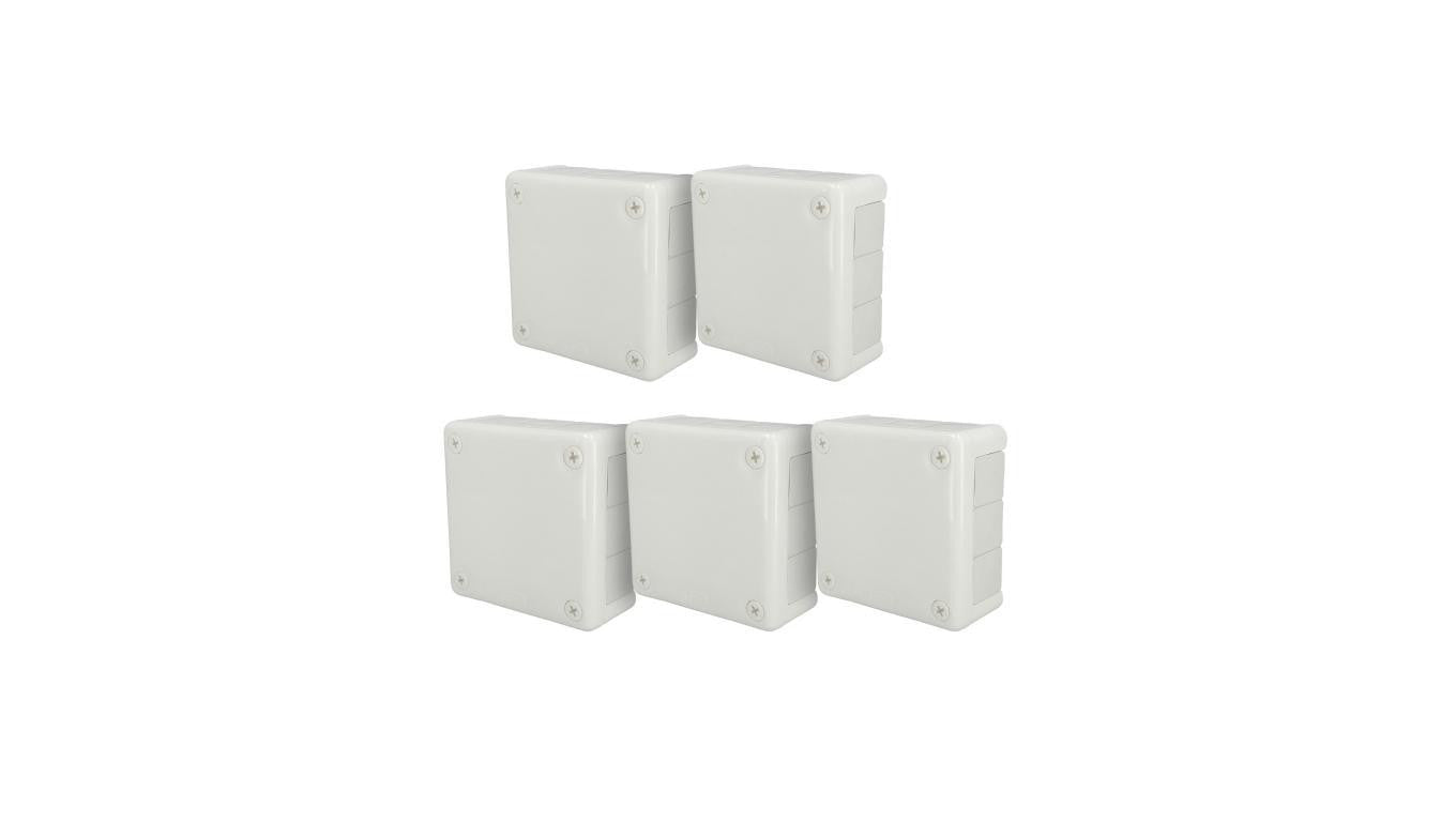 Puszka hermetyczna natynkowa 98x98x42mm 12-wlotowa, z dławikami gumowymi, IP55 zamknięcie na wkręty, biała EDO 5 szt