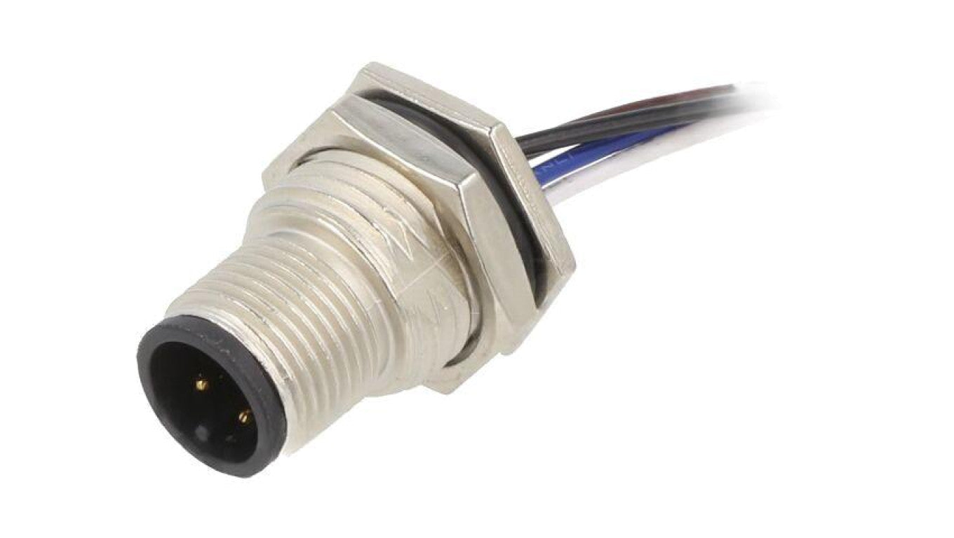 Złącze M12, męskie, PIN:4, gniazdo M12A-04PMMC-SF8B20
