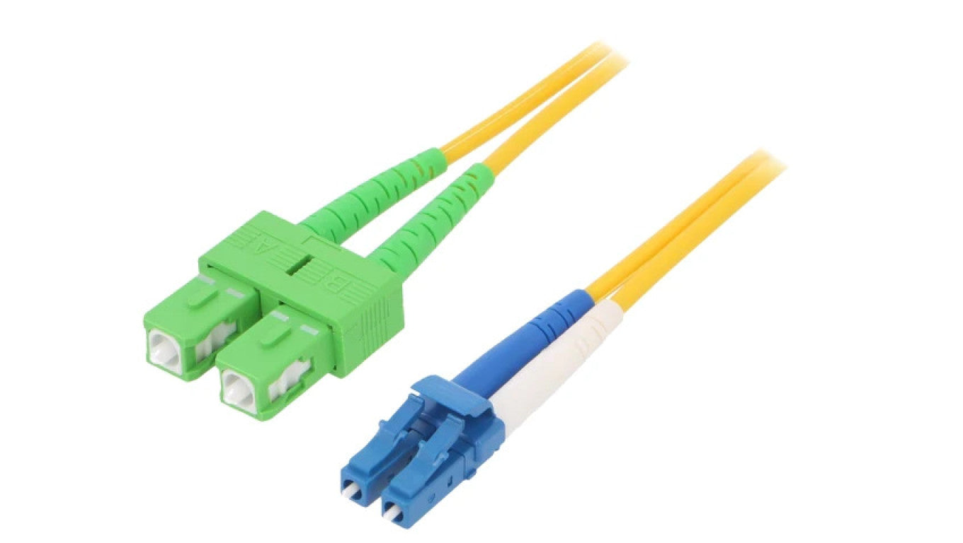 Patch cord światłowodowy OS2 LC/UPC,SC/APC 3m LSZH żółty DK-292SCA3LC-03