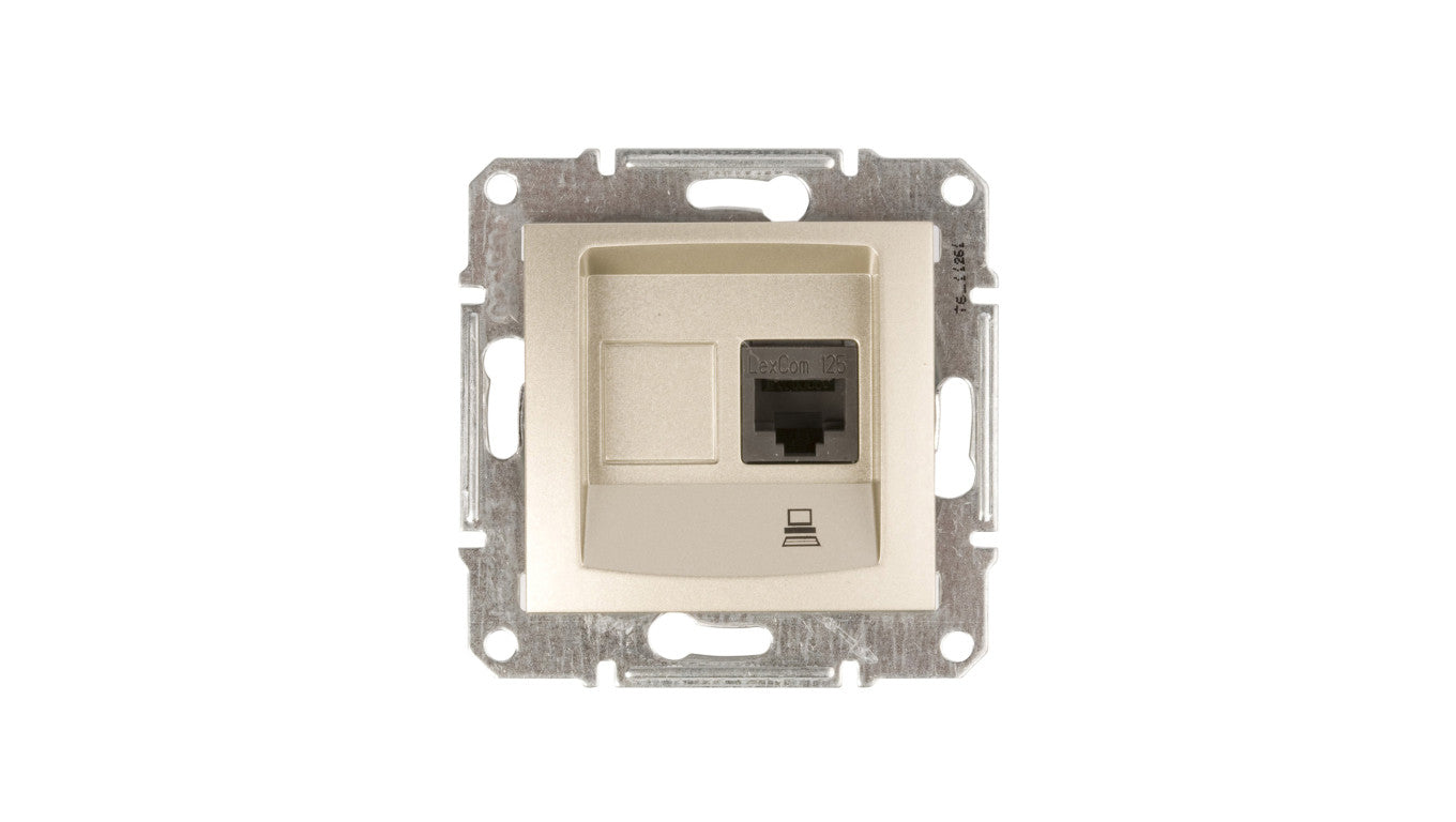 Sedna Gniazdo komputerowe pojedyncze RJ45 kat.5e UTP satynowe SDN4300168