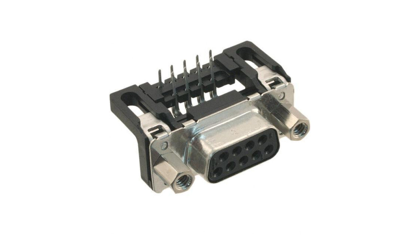 D-Sub PIN: 9 gniazdo żeńskie kątowe 90 THT UNC 4-40 09661127603