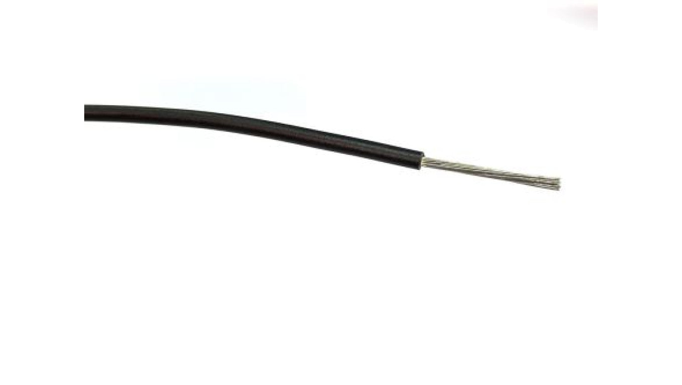 Przewód jednożyłowy linkowy, 1 mm², 32/0,2 mm, 24 AWG, PVC, 1,5 kV AC, Czarny, dł. 500m, RS PRO