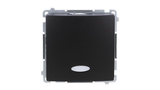 Simon Basic Łącznik jednobiegunowy z podświetleniem LED (moduł) 10AX, 250V, szybkozłącza, czarny BMW1L.01/49