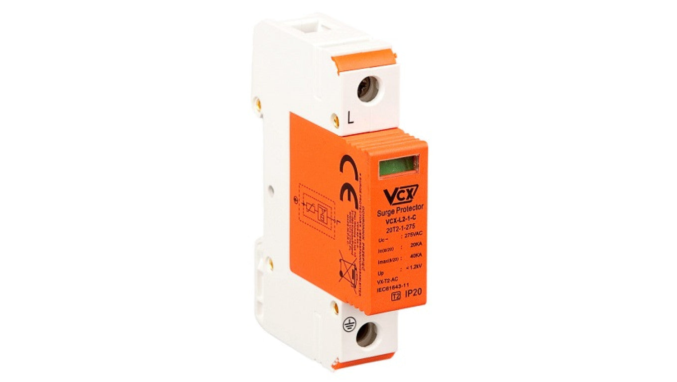 Ogranicznik przepięć Typ T2 1P Typ 2 20-50kA 1,2kV