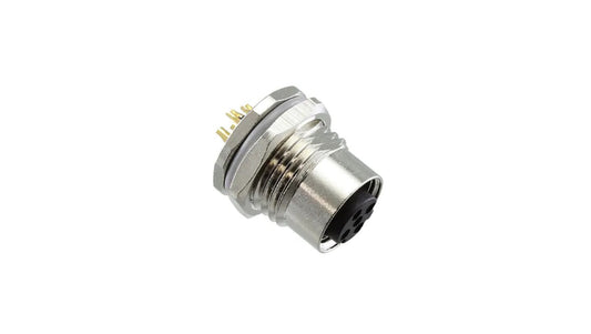 Złącze okrągłe M12 żeńskie proste do lutowania 5-PIN 60V T4131012051-000
