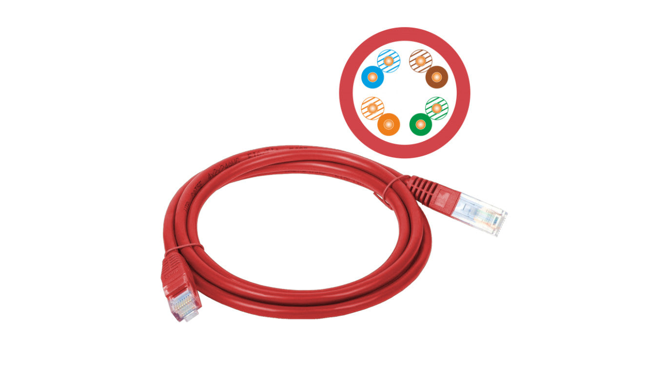 Patchcord UTP kat.6 kabel sieciowy LAN 2x RJ45 linka czerwony 1m Alantec