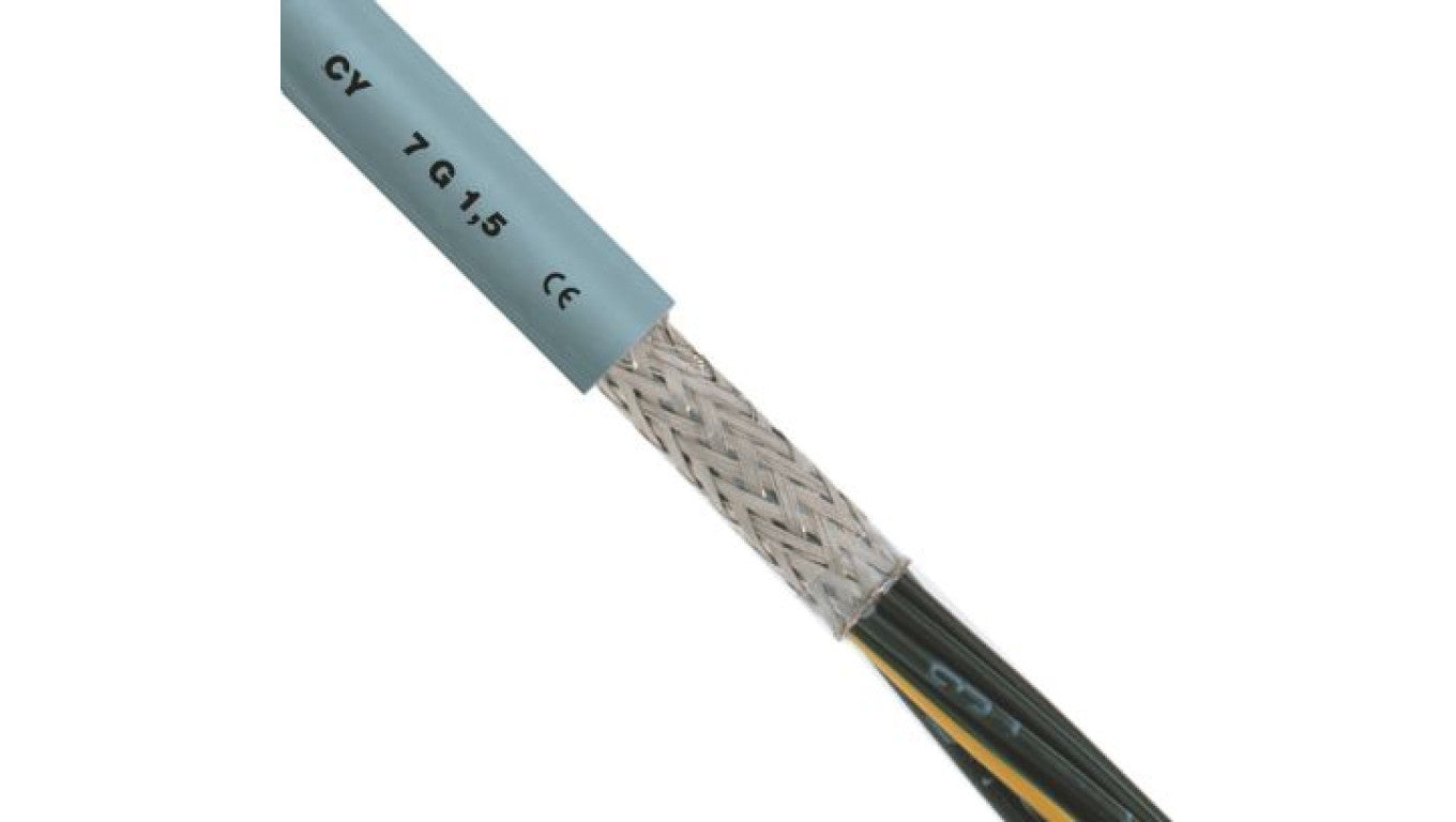 Kabel sterowniczy CY 12-żyłowy Ekranowany Polichlorek winylu PVC, 1 mm², 50m, 15 A, Ø 11.3mm, RS PRO
