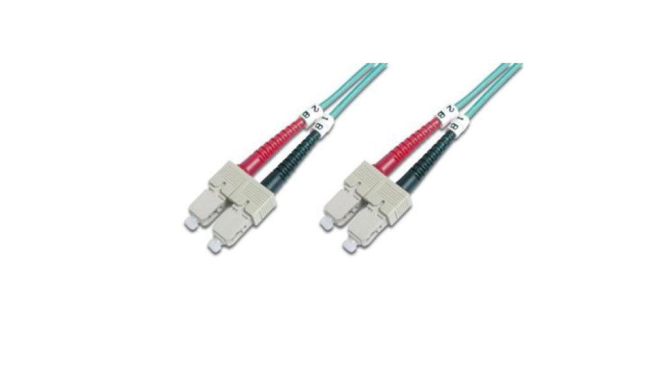 Patch cord światłowodowy SC/SC duplex MM 50/125 OM3 1m LS0H turkusowy DK-2522-01/3