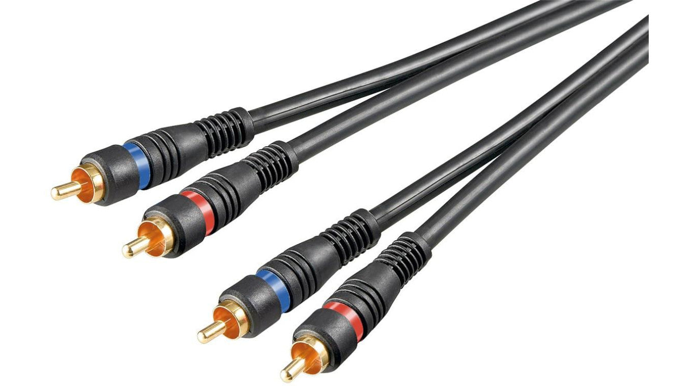 Kabel łączący stereo 2 x cinch, podwójnie ekranowany - Długość kabla 2 m