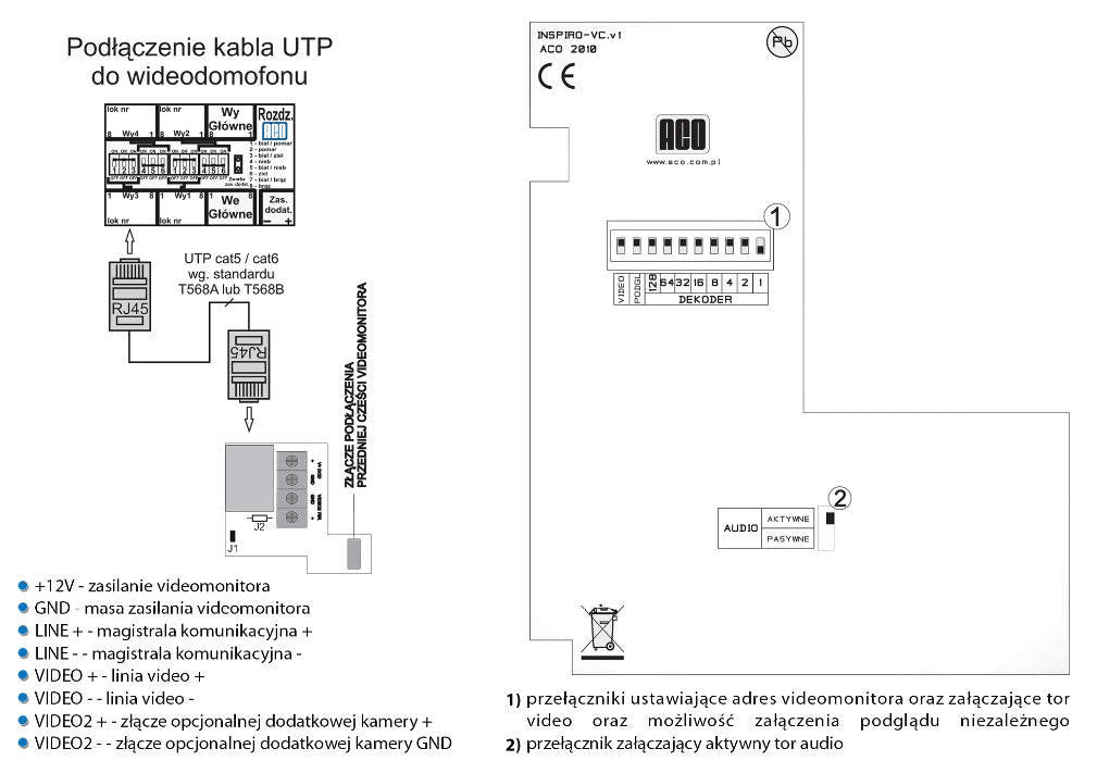 ACO INS-MPR 4” Monitor INSPIRO - kolorowy cyfrowy 4” do systemów videodomofonowych