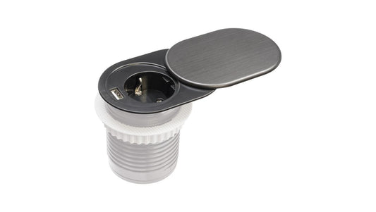 Gniazdo meblowe do zabudowy 1 złącze wtyczkowe 1xUSB A schuko GMZ-2 W-72012