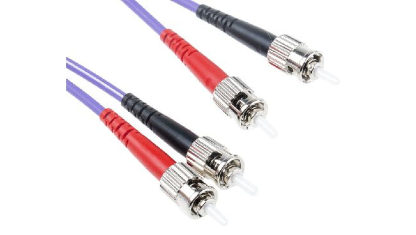Kabel światłowodowy, średnica: 50/125μm, OM3 Wielomodowy, Fioletowy, ST / ST