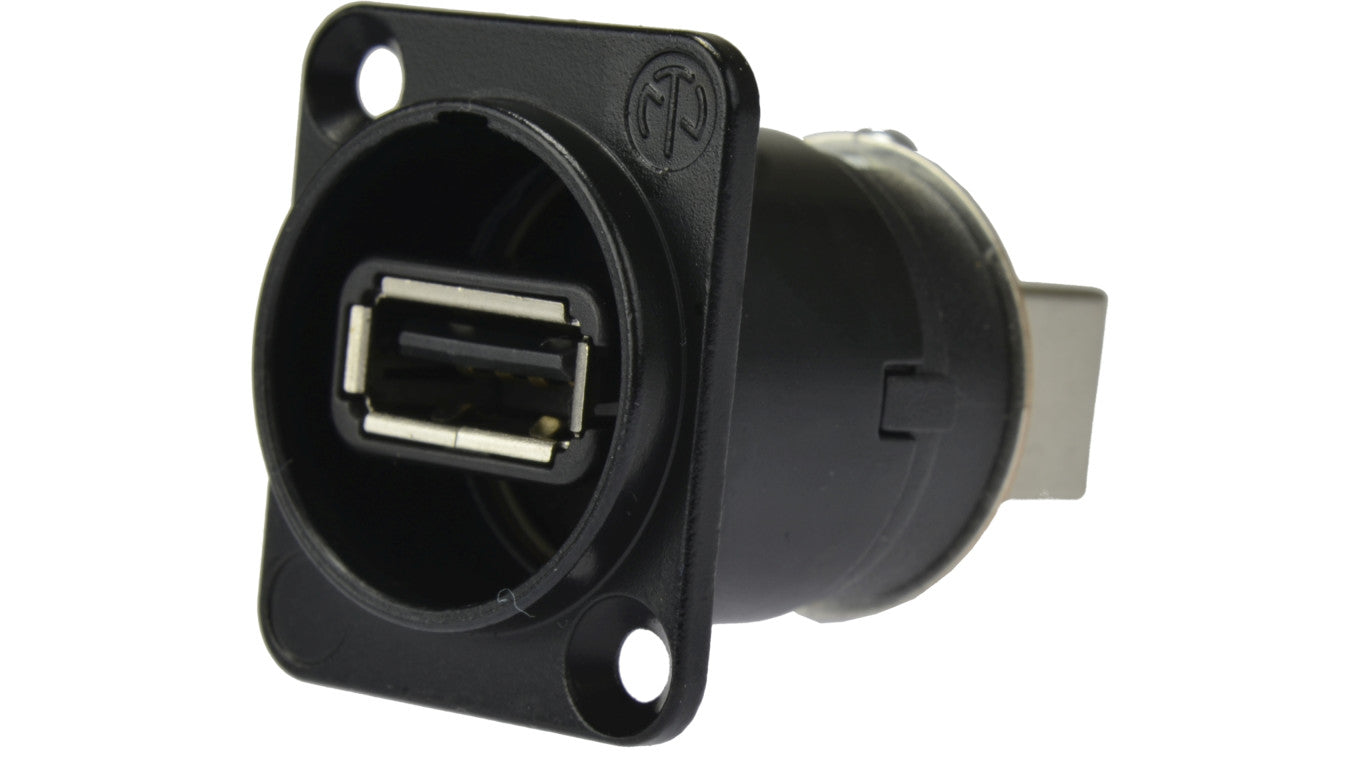 NEUTRIK Gniazdo tablicowe panelowe Adapter USB 2.0 A / B odwracalny czarny NAUSB-W-B