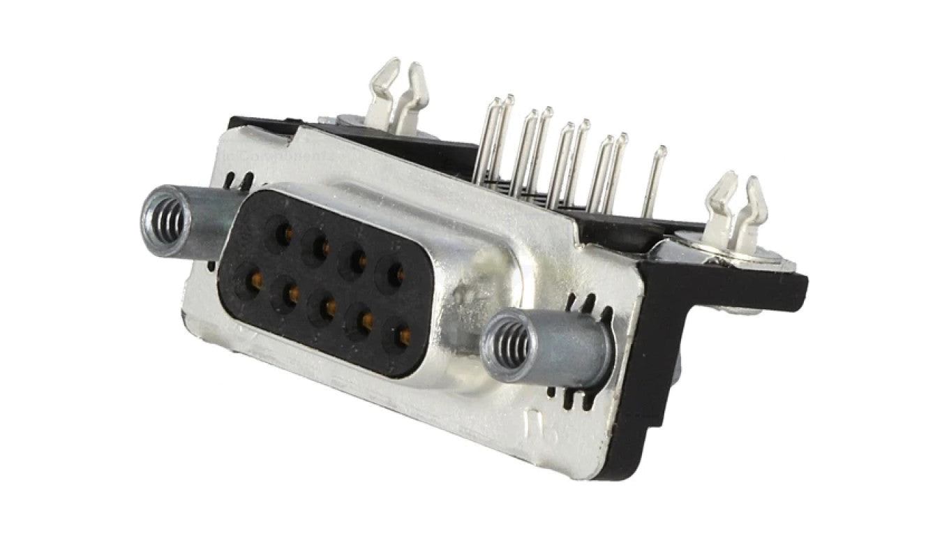 D-Sub 9-PIN gniazdo żeńskie kątowe 90 THT UNC4-40 0,76um 5747844-6