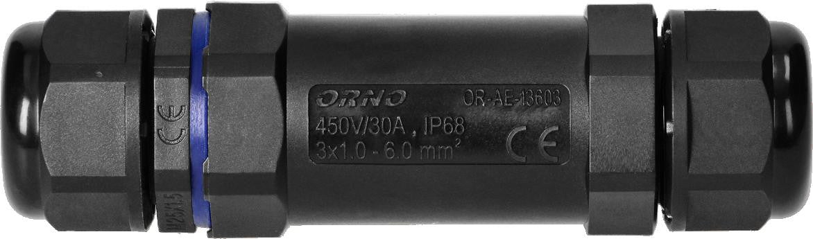 Konektor Mufa kablowa prosta IP68, M25, 3x6mm², 450V/30A OR-AE-13603