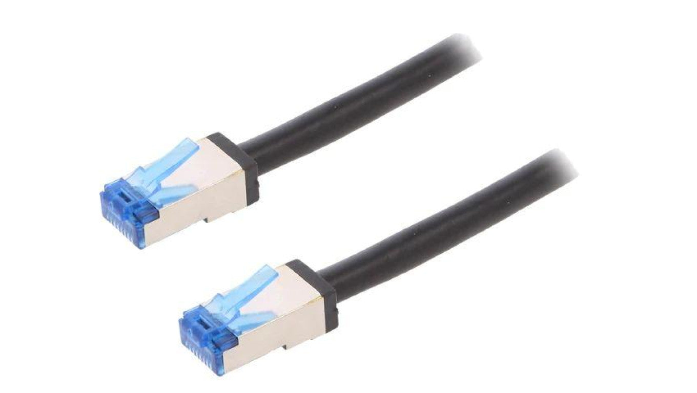 Patch cord S/FTP 6a linka Cu PE czarny 10m 26AWG CQ7093S