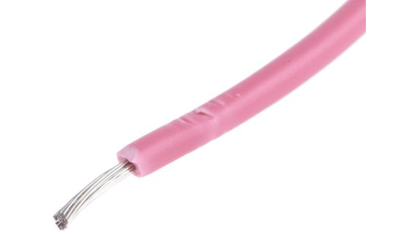 Kabel trzynormowy, dł. 100m 0,5 mm², 11 A, 1 kV DC, 600 V AC, Maks. +105C Różowy Zgodność z trzema normami, RS PRO
