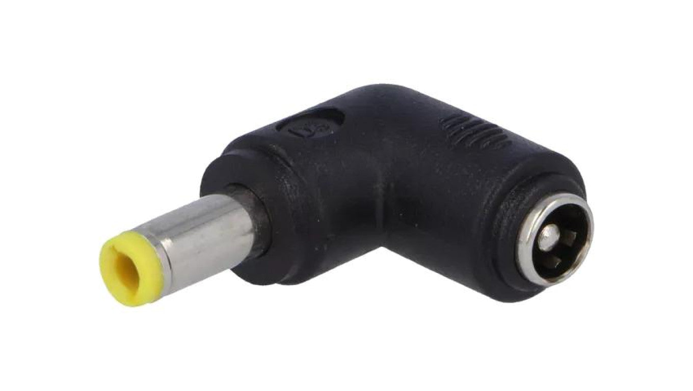 Adapter wtyk kątowy In 5,5/2,1 Out 5,5/2,5 7A RED KĄTOWA 2.1X5.5 / 2.5X5.5