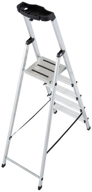Drabina aluminiowa jednostronna Krause SAFETY 1x5 z półką 126337