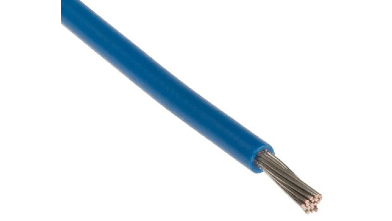 Przewód o podwyższonej odporności PVC Niebieski, 100m 0,6 mm² 19/0,2 mm, 250 V, -40 → +105C, Ø 1.9mm, RS PRO