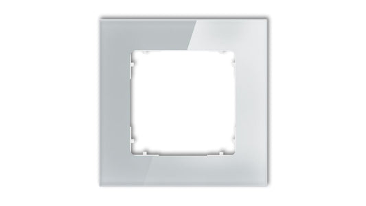 ICON Ramka uniwersalna pojedyncza kwadratowa - efekt szkła (ramka: szara spód: biały) 15-0-IRSK-1