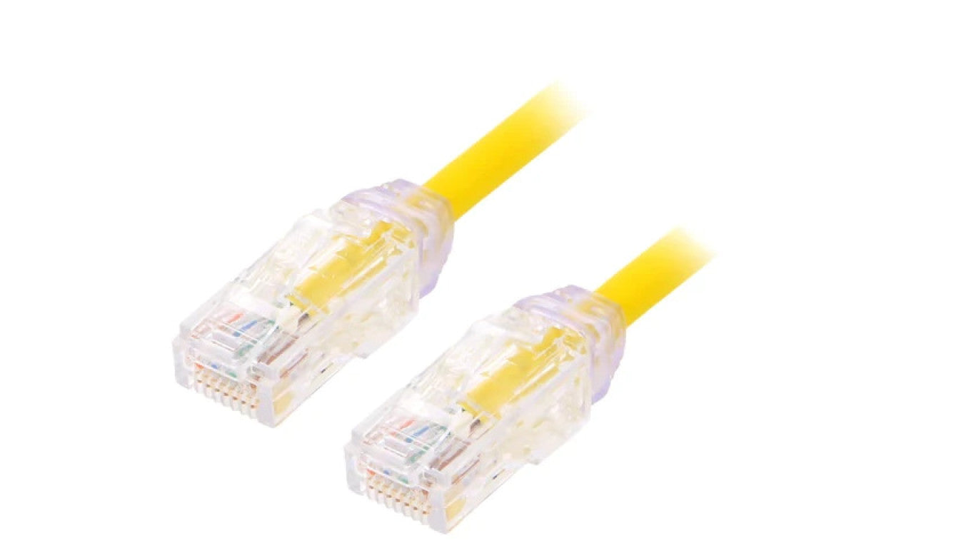 Patch cord TX6A-28™,U/UTP 6a drut Cu LSZH żółty 0,5m 28AWG UTP28X0.5MYL