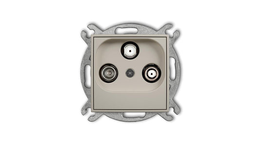 MINI Mechanizm gniazda abonenckiego 2 wyjścia SAT + TV taupe 60MGSN