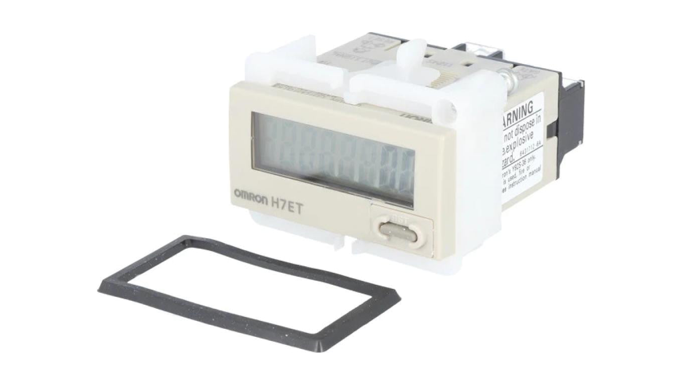 Licznik elektroniczny z blokadą dostępu z wyświetlaczem LCD, wejściem stykowym, montowany na panel H7ET-N