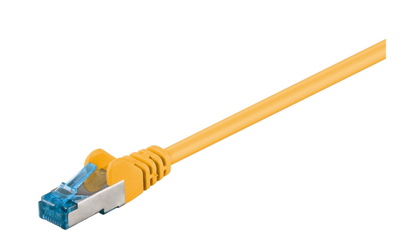 CAT 6AKabel łączący, S/FTP (PiMF), Żółty - Długość kabla 0.5 m