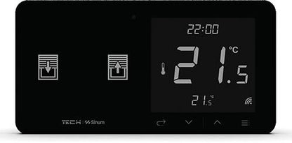 Przewodowy regulator pokojowy z włącznikiem rolet czarny WZR-02ML Tech Sterowniki