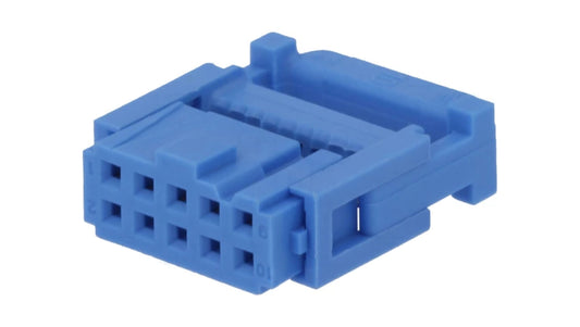 Wtyk IDC żeński 10-pin IDC do kabla taśmowego 1,27mm niebieski 1658527-4