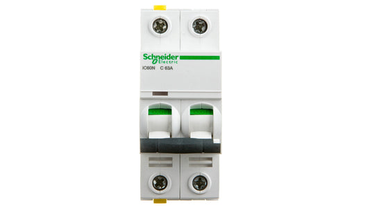 Wyłącznik nadprądowy 2P C 63A 6kA AC iC60N-C63-2 Acti9 A9F04263