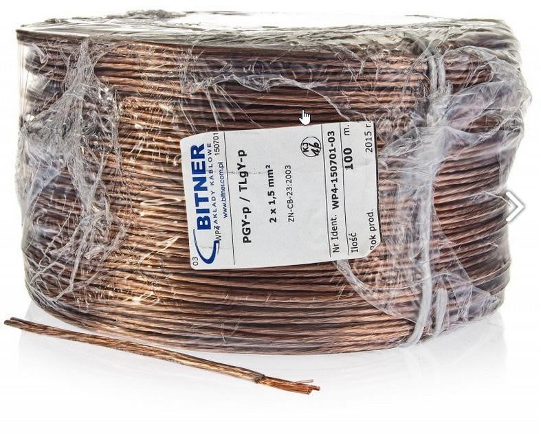PRZEWÓD GŁOŚNIKOWY BITNER BiTsound  PGY-p (TLgY) 2x0,75mm 1m