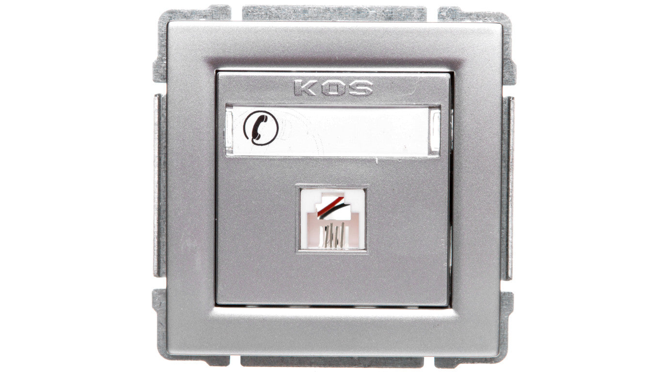 KOS66 Gniazdo telefoniczne pojedyncze RJ11 aluminium 664063