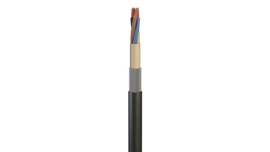 Kabel zbrojony, 1 kV, 600 V, 3-żyłowy, izolacja: Polichlorek winylu PVC, -15→ +90 C., RS PRO