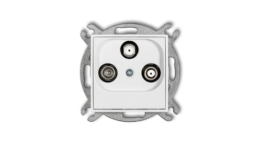 MINI Mechanizm gniazda abonenckiego 2 wyjścia SAT + TV biały mat 25MGSN
