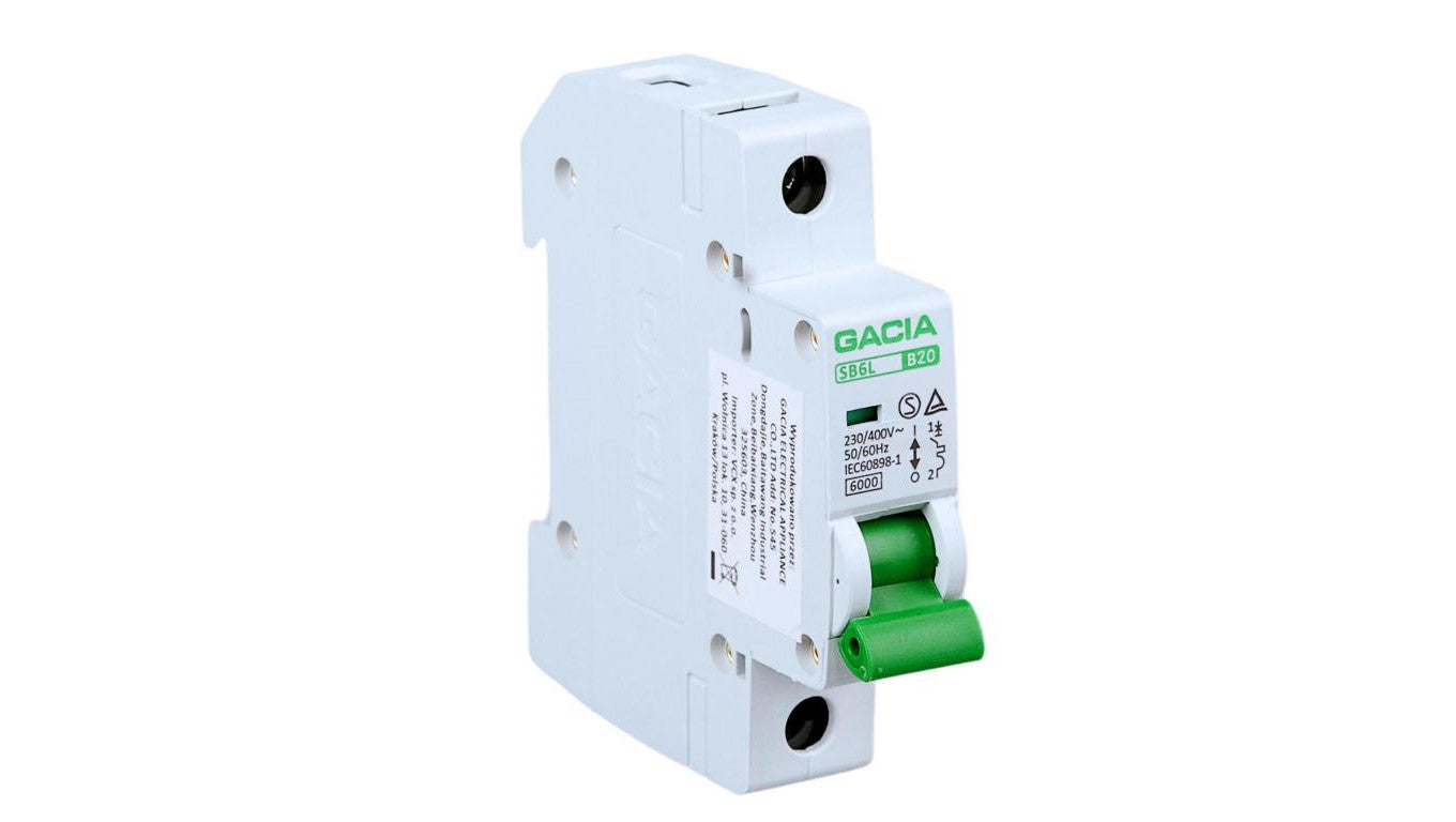 GACIA Wyłącznik nadprądowy SB6L B 1P 20A 6kA AC