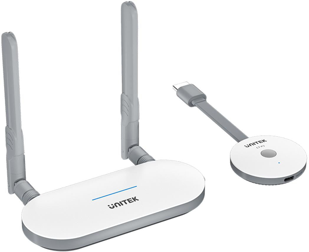 Unitek Bezprzewodowy nadajnik i odbiornik HDMI zasięg do 50m, biały