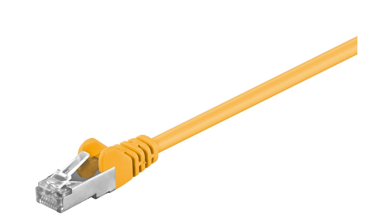 CAT 5e Kabel łączący, F/UTP, Żółty - Długość kabla 1 m