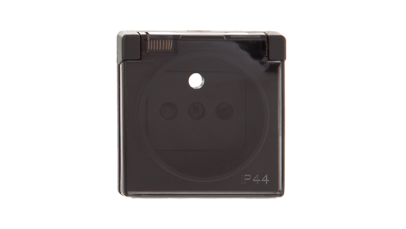 Simon 82 Pokrywa bryzgoszczelna gniazda z/u IP44 z klapką dymną grafit 82068KD-38