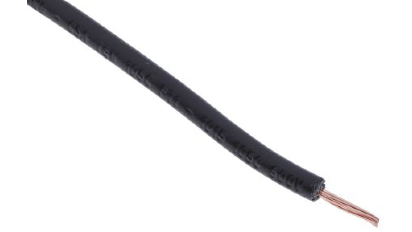 Kabel trzynormowy, dł. 100m 0,5 mm², 11 A, 1 kV DC, 600 V AC, Maks. +105C Czarny Zgodność z trzema normami, RS PRO
