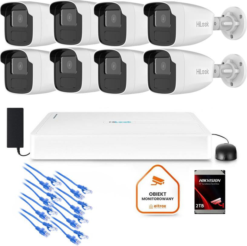 Zestaw monitoringu Hilook 8x kamera IPC-B440H(4mm)(C) z dyskiem 2TB