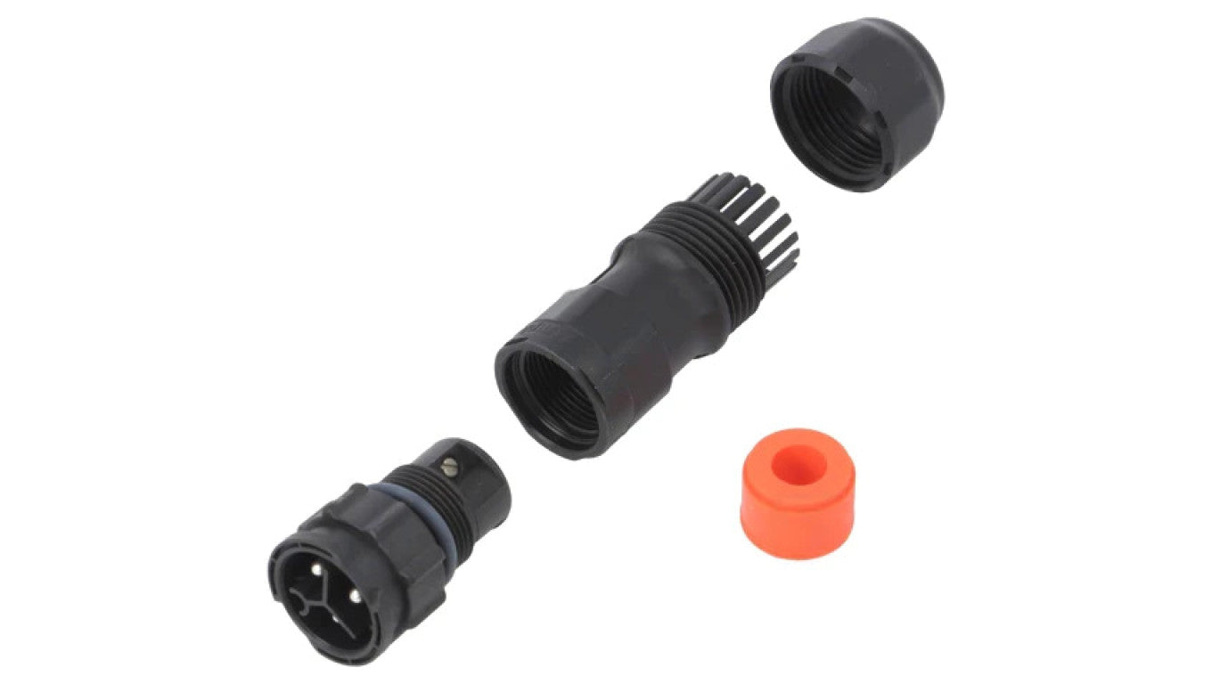Złącze okrągłe wtyk na przewód 3-PIN męski ze stykami X-Lok CC-03BMMB-QL8SPP